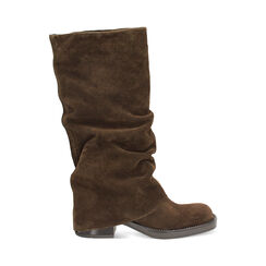 Stivali biker in camoscio testa di moro, Primadonna, 24A572025CMMORO035, 001 preview