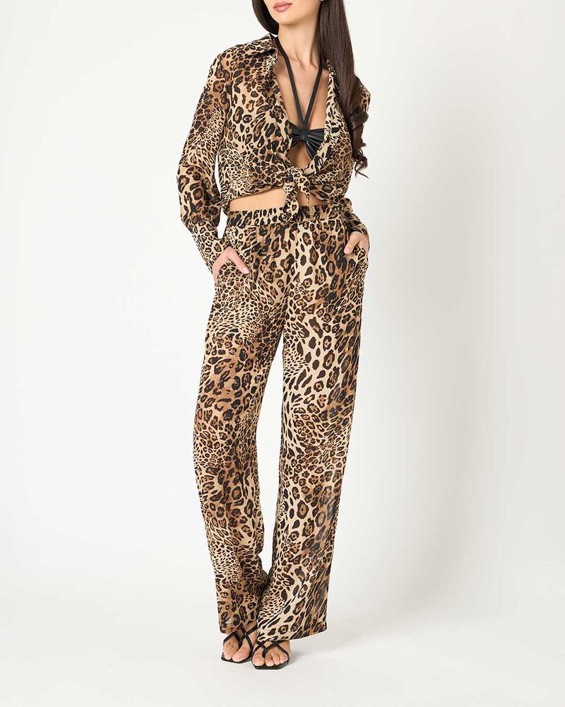 Pantalone donna leopardato image number null