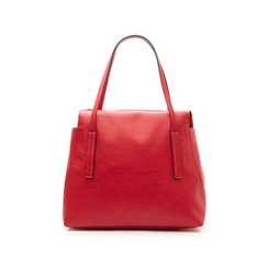 Borsa grande rossa in eco-pelle a trapezio,