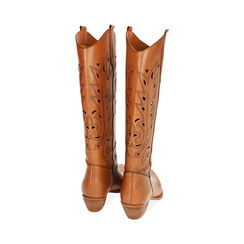 Stivali texani cognac in pelle, tacco 5,5 cm, Primadonna, 21B814101PECOGN035, 003 preview