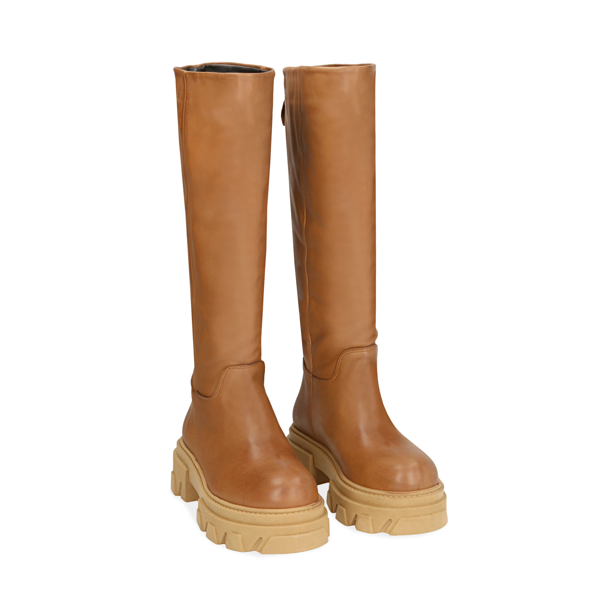 Stivale Dolce Moda Cuoio con Suola Chunky
