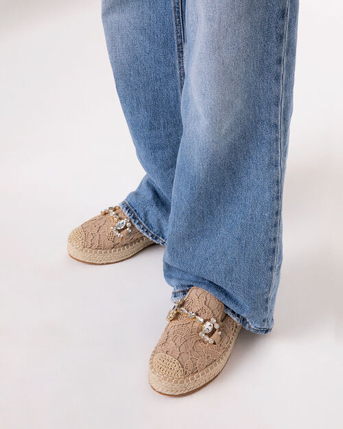 Sabot taupe con tacco 3,5 cm, TAUPE