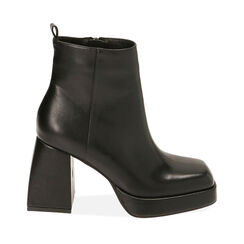 Bottines noires, talon 9 cm , Primadonna, 204981701EPNERO036, 001a