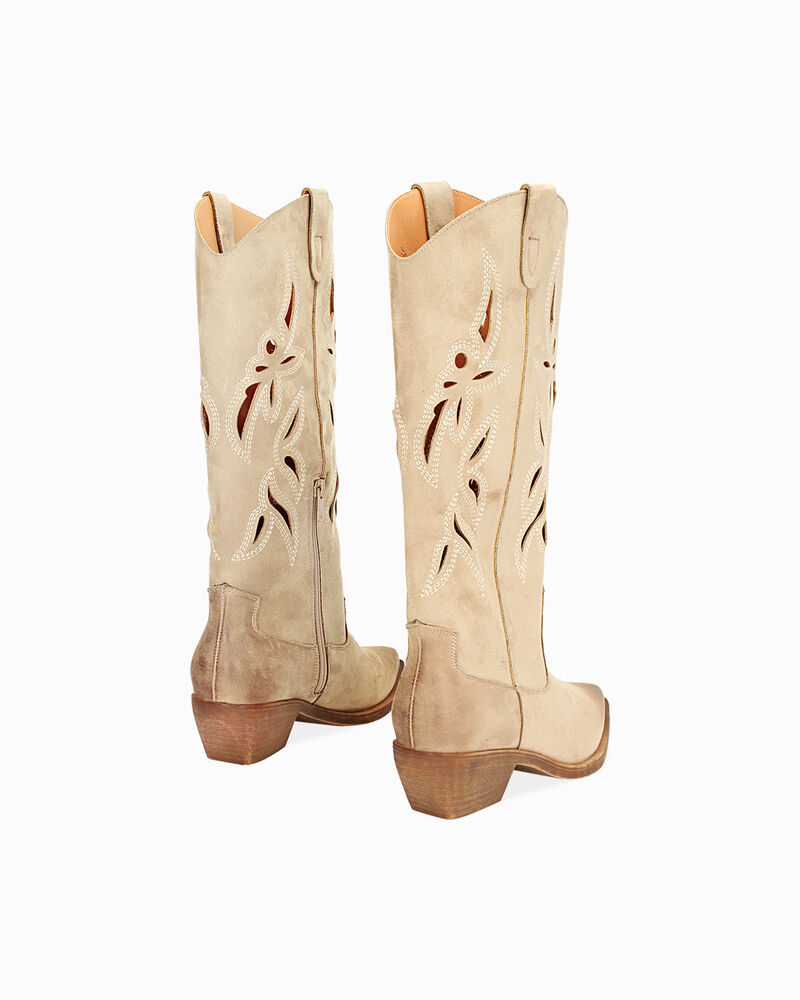 Botas de mujer taupe en microfibra image number null