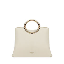 Bolso de mano crema con bandolera removible, Primadonna, 272323636EPPANNUNI, 001a