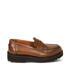 CALZATURA MOCASSINO PELLE COGN, Primadonna, 221406942PECOGN035, 001a