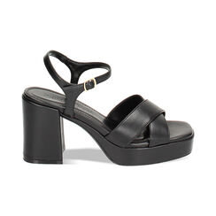 Sandali neri, tacco largo 8,5 cm, Ultime occasioni, 234960311EPNERO036, 001 preview