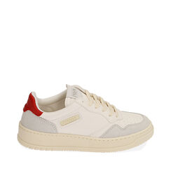 Sneakers bianco/rosso, suola 4 cm, Primadonna, 20F999215EPBIRO035, 001a