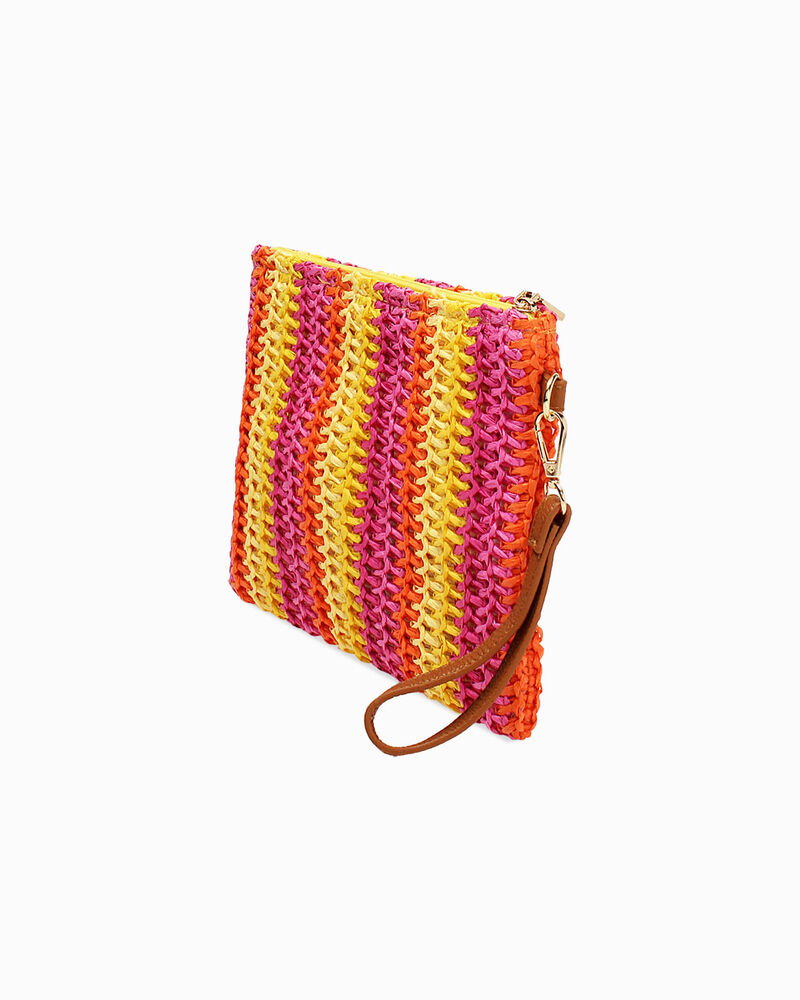 Pochette donna mare gialla in raffia image number null