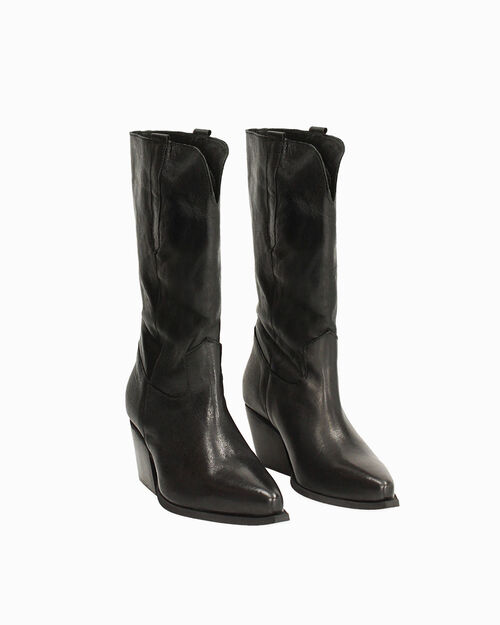 Stivali texani in pelle neri, BLACK