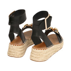 Sandali maxi-chain neri, zeppa 4,5 cm , Ultime occasioni, 194901926EPNERO036, 004 preview