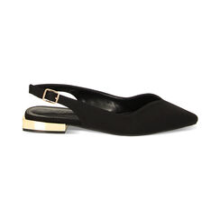 Ballerines slingback femme noires en tissu, Primadonna, 254946666LYNERO035, 001 preview