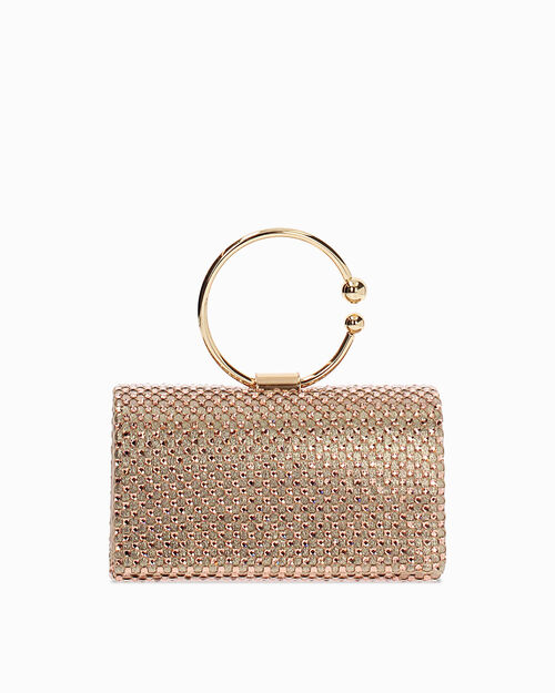 Mini bag rosa-oro con pietre