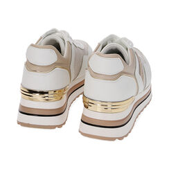 Sneakers beige, suola 5 cm, Primadonna, 212835023EPBEIG035, 003 preview