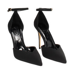 Décolleté open shank donna nere in tessuto, tacco 10,5 cm, Primadonna, 252130618LYNERO035, 003 preview