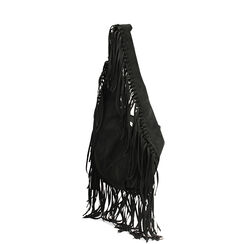 Borsa a spalla nera in microfibra con frange, Primadonna, 26M701546MFNEROUNI, 003 preview