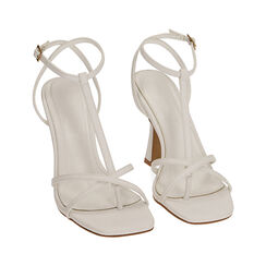 Sandali bianchi, tacco 9,5 cm , Primadonna, 192183619EPBIAN036, 002 preview
