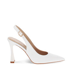 Décolleté slingback donna bianche, tacco 9,5 cm, Primadonna, 252141201EPBIAN035, 001a