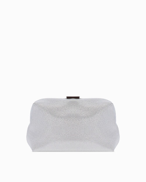 Pochette argento con tracolla removibile, SILVER