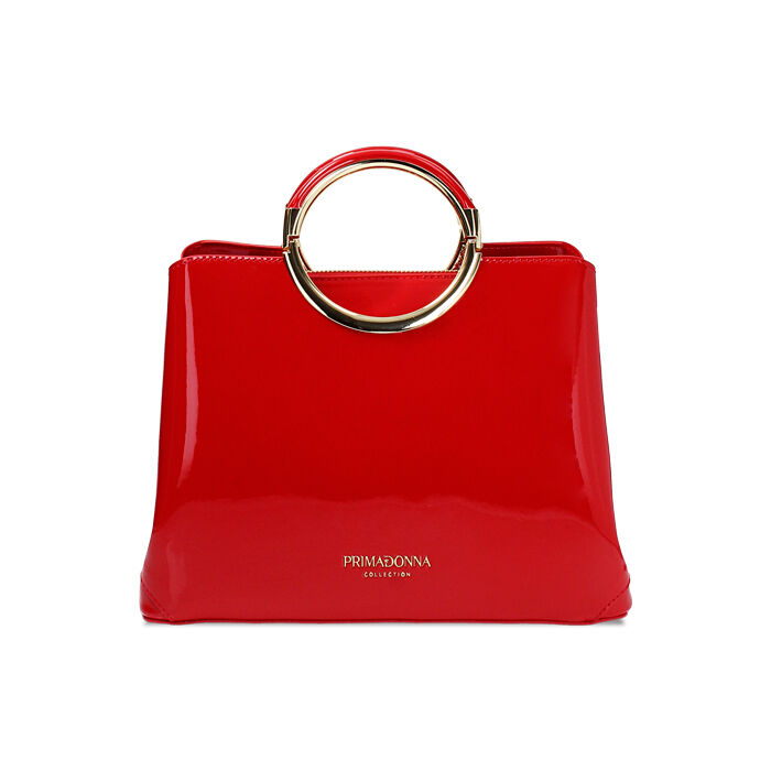 Bolso de mano mujer rojo en charol, Primadonna, 252323636VEROSSUNI