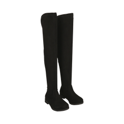 Overknee flat neri in microfibra, Scarpe, 143072210MFNERO036, 002 preview