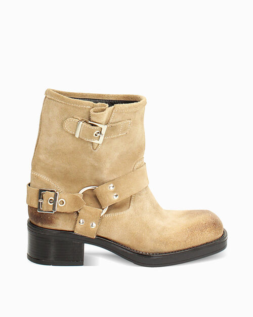 CALZATURA BIKER CAMOSCIO TAUP, TAUPE