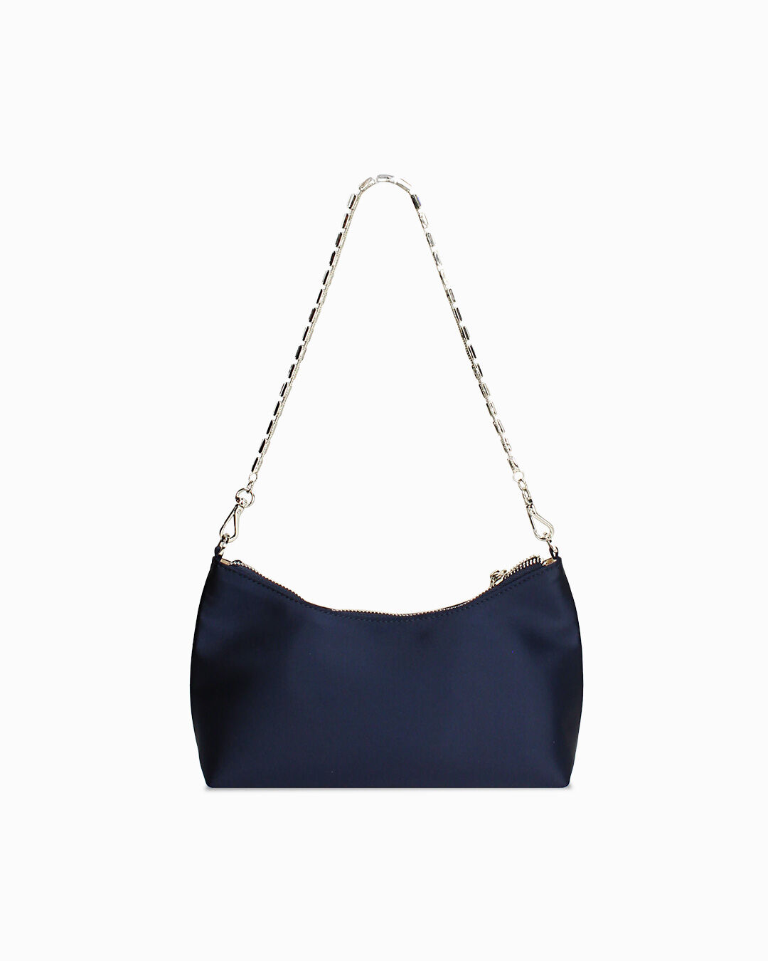 Mini bag blu con tracolla gioiello