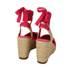 Espadrillas fucsia in raso, zeppa 10 cm, Primadonna, 214998040RSFUCS035, 003 preview