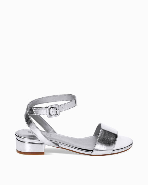 CHAUSSURES POUR FEMMES FLAT LAMIN&Eacute; ARGE, SILVER