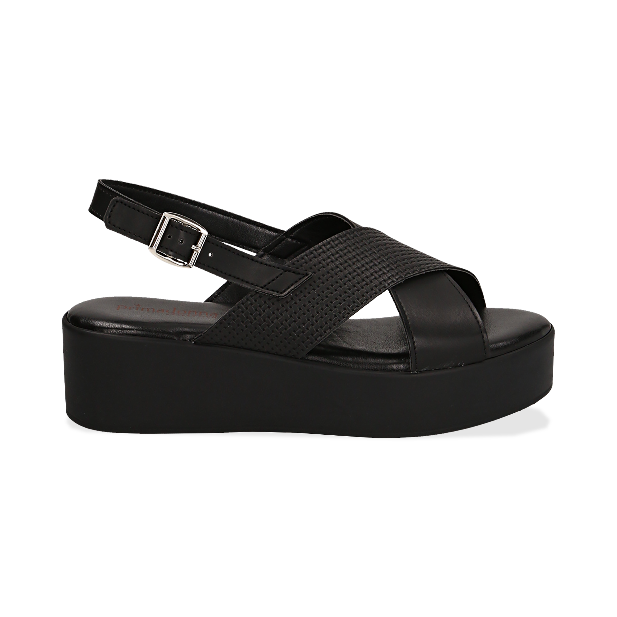 Sandali platform neri, zeppa 5 cm donna | Primadonna Collection