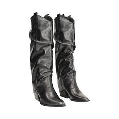 Texani neri in pelle con gambale morbido, Primadonna, 24A500916PENERO036, 002 preview
