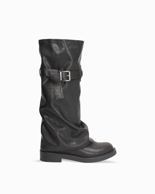 Biker nero con gambale sceso, BLACK