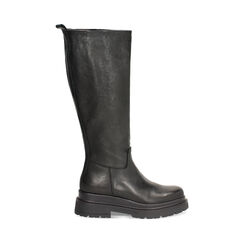 CALZATURA STIVALE PELLE LAVATA NERO, Primadonna, 261050505PANERO036, 001a