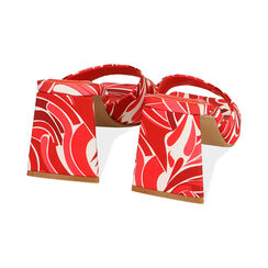 Mules rosse in raso, tacco 8 cm , Scarpe, 192121402RSMURO036, 004 preview