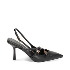 Zapatos de tacón destalonados negros, Special Price, 232161225EPNERO036, 001a