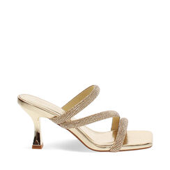 Mules open toe oro tacco 7,5 cm, Primadonna, 274923451LPOROG035, 001a