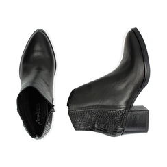 Camperos neri in pelle, tacco 6 cm , Stivaletti, 141612965PENERO036, 003 preview