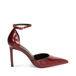 Décolleté open shank bordeaux con tacco di 9,5 cm, Primadonna, 262156402EUBORD036, 001a
