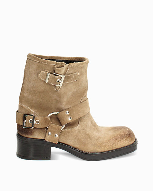 ZAPATOS BIKER SUEDE TAUP, TAUPE