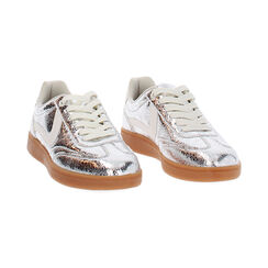 Sneakers donna argento in crack laminato, Scarpe, 250124015LCARGE035, 003 preview