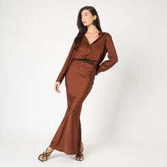 Camicia donna cognac, Primadonna, 25C924429TSCOGNM, 002a