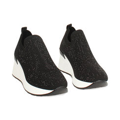 Slip-on negras con tac&oacute;n 6,5 cm, Zapatos, 272812187TRNERO035, 003 preview