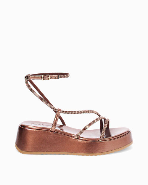 ZAPATOS CUNA LAMINADO PIEDRAS RAME, COPPER