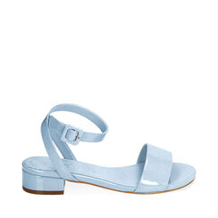 Sandales célestes en vernis avec bracelet, talon 2,5 cm , Chaussures, 194891903VECELE036, 001a
