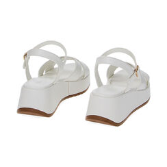 Sandalo bianco, zeppa 5,5 cm, Primadonna, 234958611EPBIAN035, 003 preview