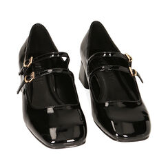Décolleté nere in vernice, tacco 4 cm, Primadonna, 224907902VENERO036, 002a