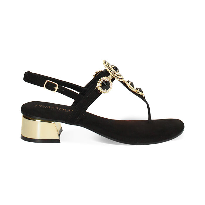 Sandale à petit talon femme noire, Primadonna, 254946631MFNERO035