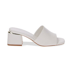 Mules Open Toe bianche, tacco 6 cm, Primadonna, 234922309EPBIAN035, 001 preview