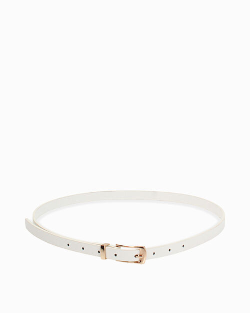 Cintura bianca con fibbia elegante, WHITE