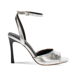 Sandali con tacco argento da donna, altezza 9,5 cm, Primadonna, 26M707350LMARGE035, 001 preview